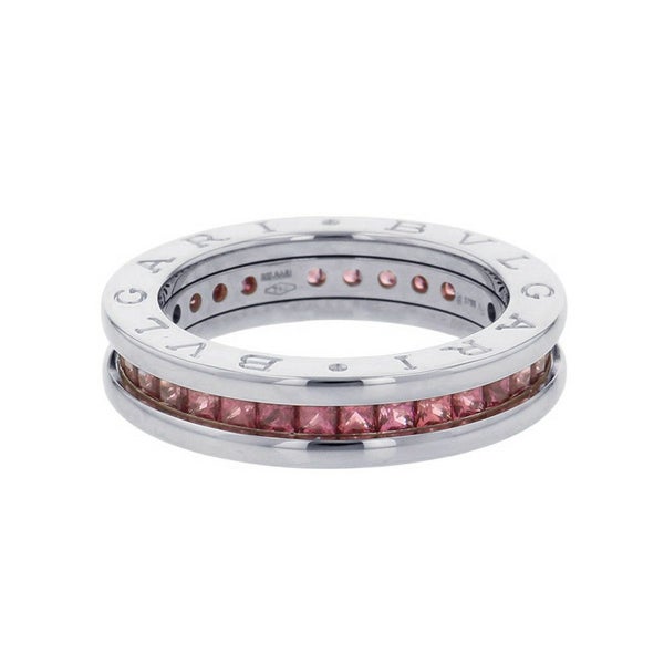 ブルガリ リング ビーゼロワン B-zero1 1バンド ガーネット K18WGホワイトゴールド リングサイズ53 指輪 ジュエリー