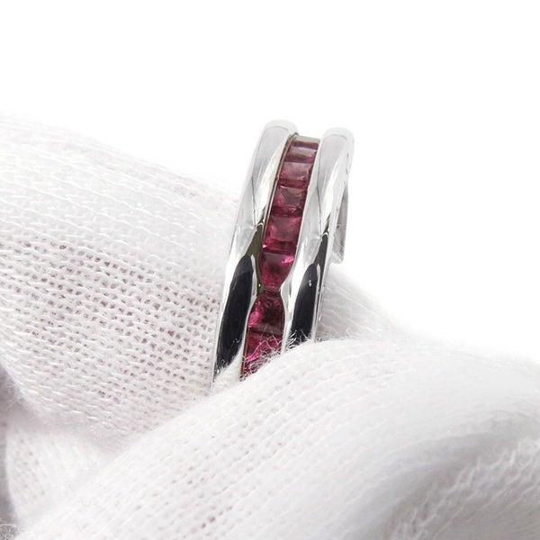 ブルガリ リング ビーゼロワン B-zero1 1バンド ガーネット K18WGホワイトゴールド リングサイズ53 指輪 ジュエリー