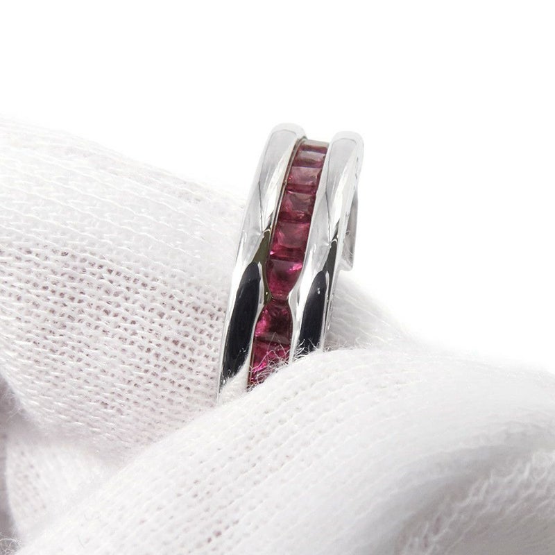 ブルガリ リング ビーゼロワン B-zero1 1バンド ガーネット K18WGホワイトゴールド リングサイズ53 指輪 ジュエリー