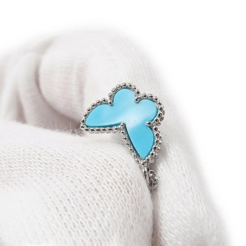 ヴァンクリーフ&アーペル ネックレス スウィート パピヨン ペンダント ターコイズ K18WGホワイトゴールド VCARF80500