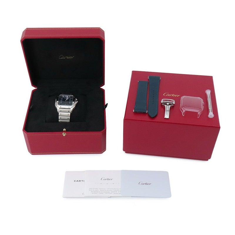 カルティエ サントス ドゥ カルティエ LM WSSA0030 Cartier 腕時計 ブルー文字盤