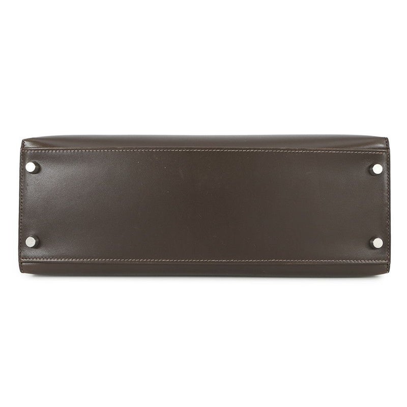 エルメス ハンドバッグ ケリー32 外縫い ショコラ/シルバー金具 ボックスカーフ □K刻印 2wayショルダー