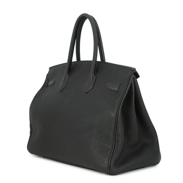 エルメス バーキン35 ブラック/シルバー金具 トゴ □H刻印 HERMES Birkin ハンドバッグ 黒