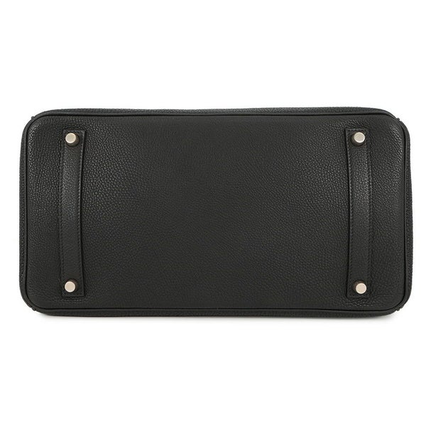 エルメス バーキン35 ブラック/シルバー金具 トゴ □H刻印 HERMES Birkin ハンドバッグ 黒