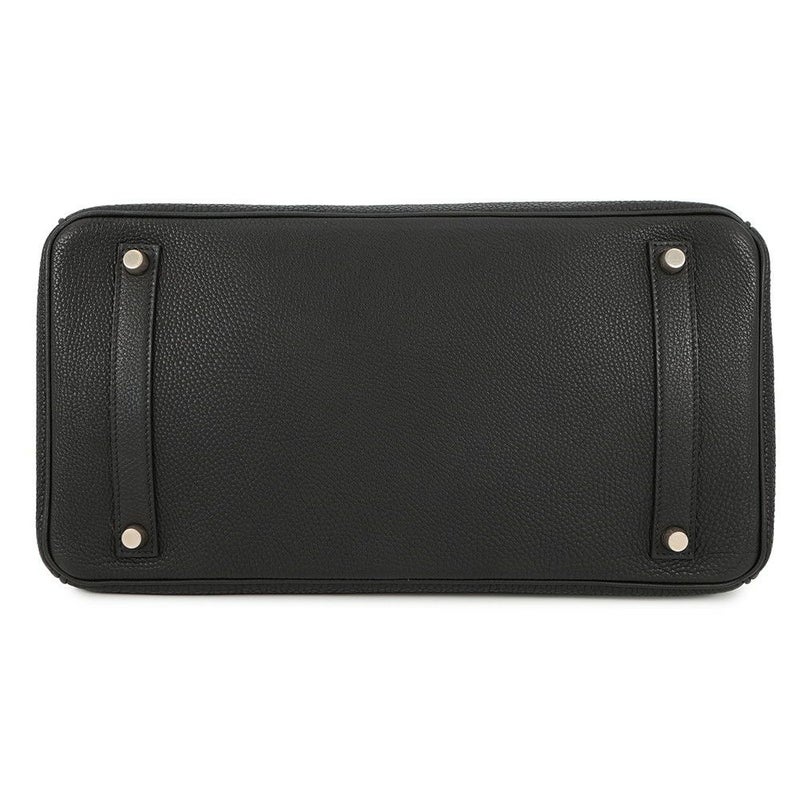 エルメス バーキン35 ブラック/シルバー金具 トゴ □H刻印 HERMES Birkin ハンドバッグ 黒