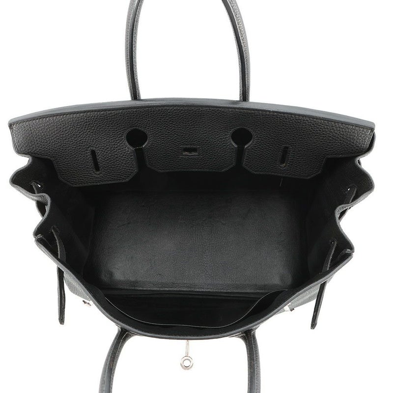 エルメス バーキン35 ブラック/シルバー金具 トゴ □H刻印 HERMES Birkin ハンドバッグ 黒