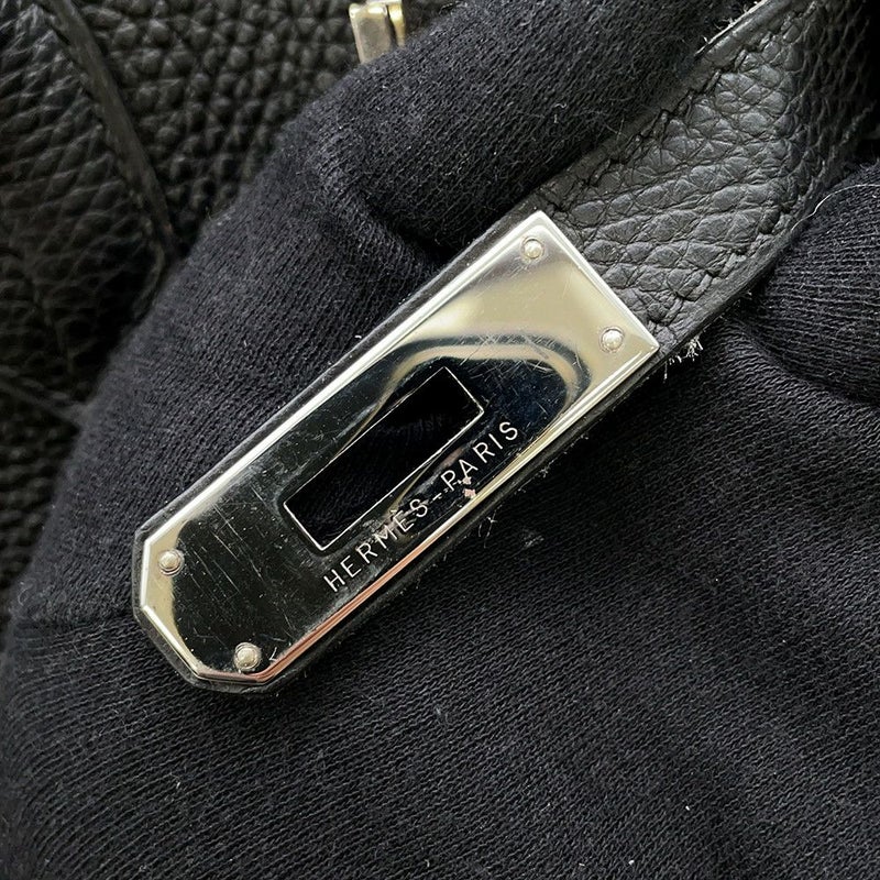 エルメス バーキン35 ブラック/シルバー金具 トゴ □H刻印 HERMES Birkin ハンドバッグ 黒