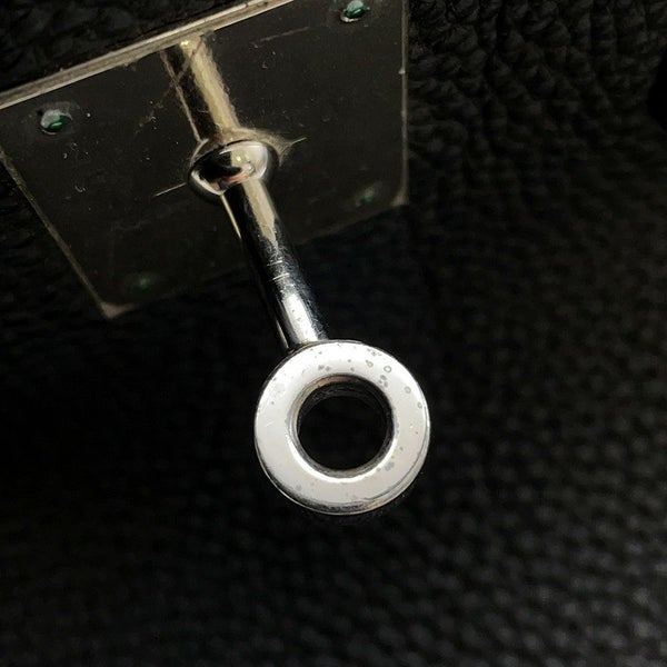 エルメス バーキン35 ブラック/シルバー金具 トゴ □H刻印 HERMES Birkin ハンドバッグ 黒