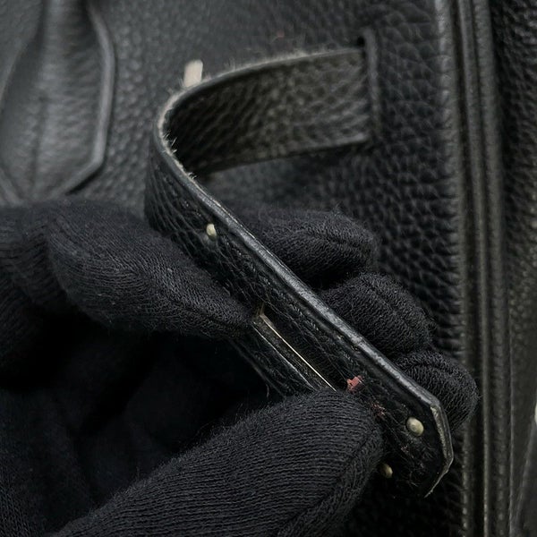 エルメス バーキン35 ブラック/シルバー金具 トゴ □H刻印 HERMES Birkin ハンドバッグ 黒