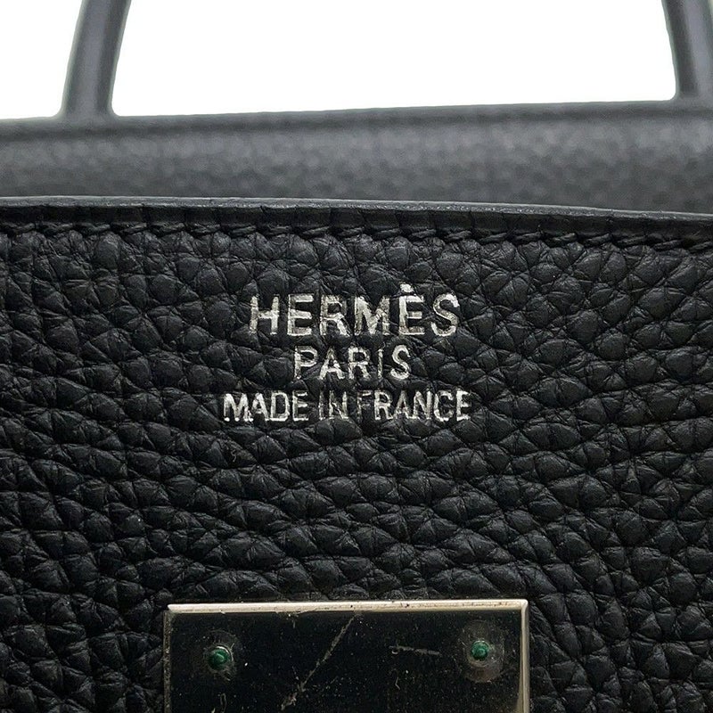 エルメス バーキン35 ブラック/シルバー金具 トゴ □H刻印 HERMES Birkin ハンドバッグ 黒
