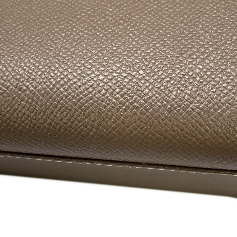 エルメス ハンドバッグ ケリー35 外縫い ヴェルソ エトゥープ/ルビー/シルバー金具 エプソン □R刻印 2wayショルダー SPO