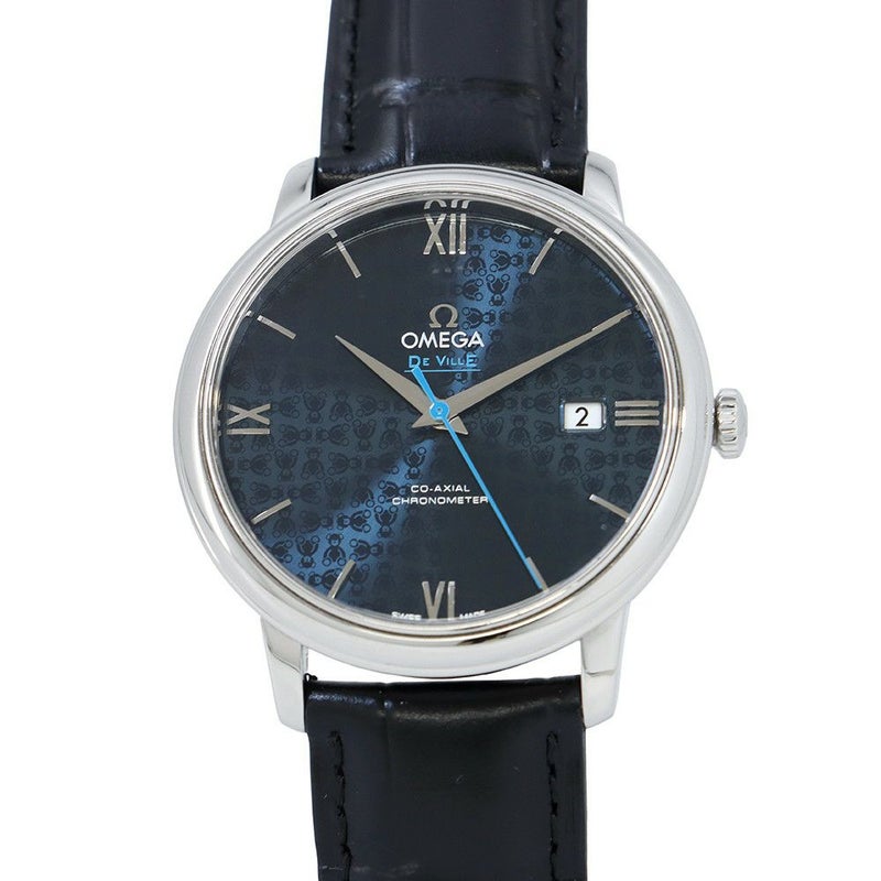 オメガ デヴィル プレステージ オービス デイト 424.13.40.20.03.003 OMEGA 腕時計 ブルー文字盤