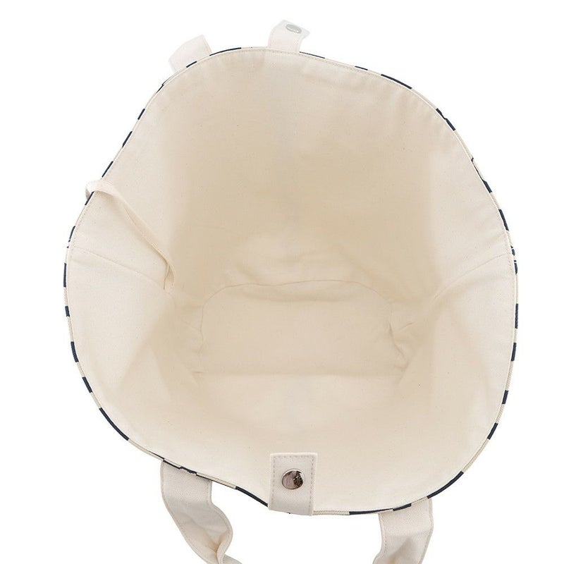 エルメス トートバッグ パニエ ド プラージュ オプティック シェーヌダンクル PM ホワイト/ネイビー/シルバー金具 キャンバス