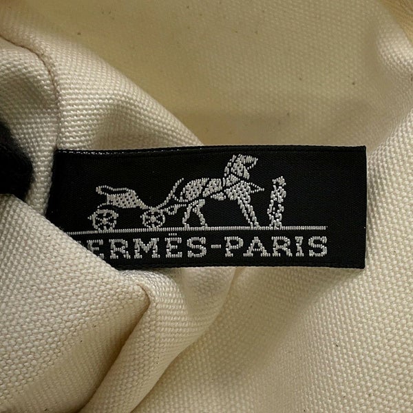 エルメス トートバッグ パニエ ド プラージュ オプティック シェーヌダンクル PM ホワイト/ネイビー/シルバー金具 キャンバス