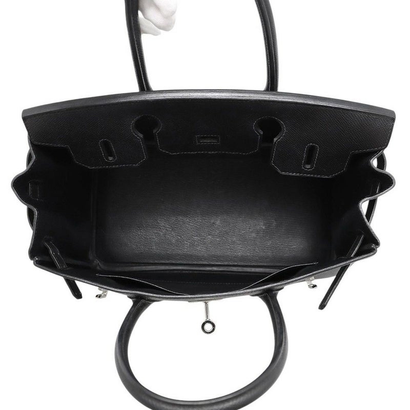 エルメス バーキン30 ブラック/シルバー金具 エプソン T刻印 HERMES Birkin ハンドバッグ 黒