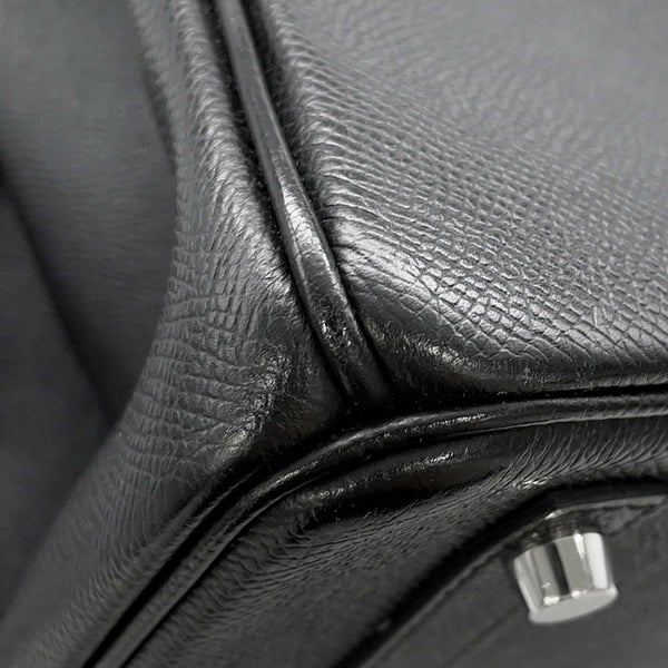 エルメス バーキン30 ブラック/シルバー金具 エプソン T刻印 HERMES Birkin ハンドバッグ 黒