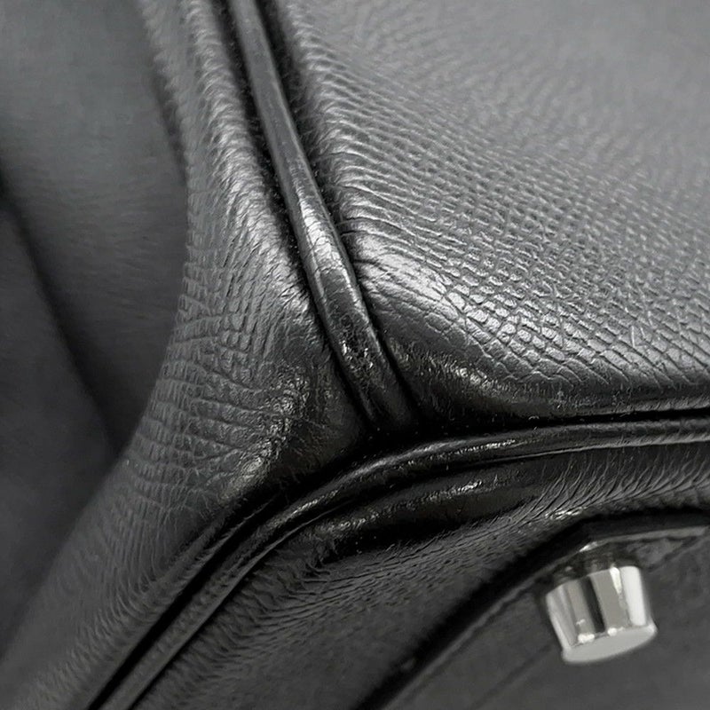 エルメス バーキン30 ブラック/シルバー金具 エプソン T刻印 HERMES Birkin ハンドバッグ 黒