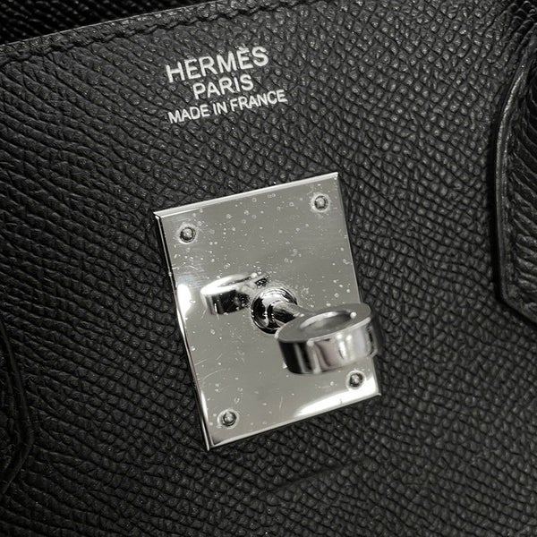 エルメス バーキン30 ブラック/シルバー金具 エプソン T刻印 HERMES Birkin ハンドバッグ 黒