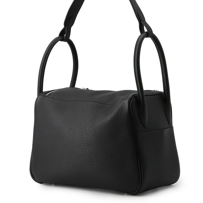 エルメス ハンドバッグ リンディ26 ブラック/シルバー金具 トリヨンクレマンス K刻印 2wayショルダー 黒