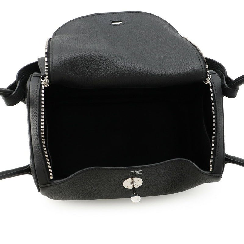 エルメス ハンドバッグ リンディ26 ブラック/シルバー金具 トリヨンクレマンス K刻印 2wayショルダー 黒