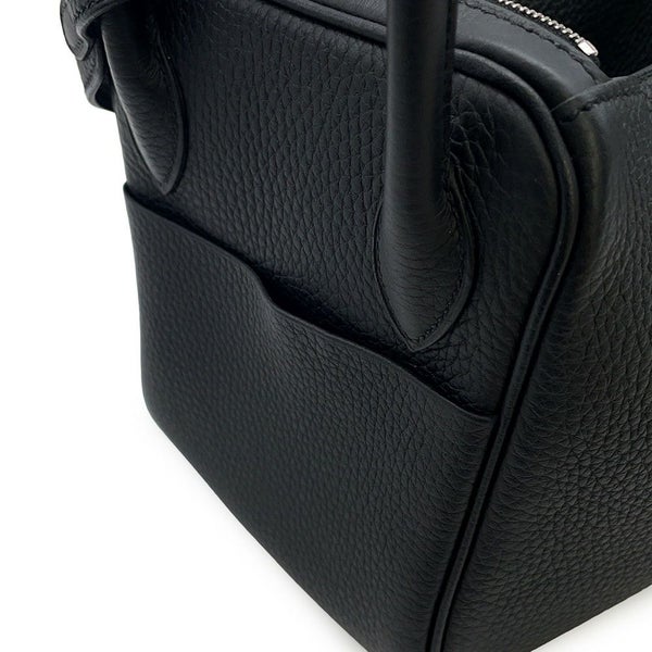 エルメス ハンドバッグ リンディ26 ブラック/シルバー金具 トリヨンクレマンス K刻印 2wayショルダー 黒