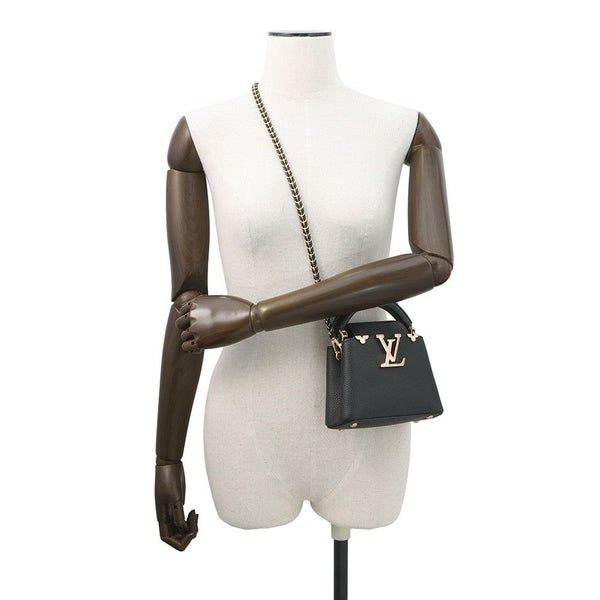 ルイヴィトン ハンドバッグ トリヨンレザー カプシーヌ NANO M10166 2wayショルダー 黒 ブラック