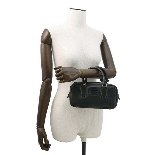 ミュウミュウ ハンドバッグ アルカディ レギュラー レザー 5BB142 Miu Miu 2way 黒