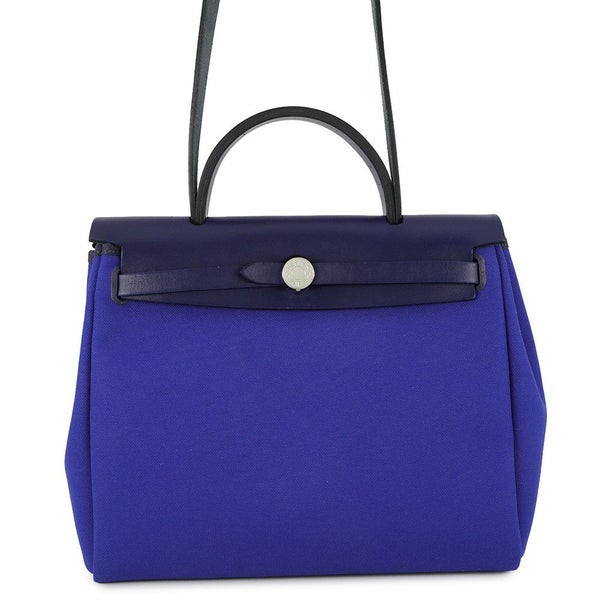 エルメス エールバッグジップPM ブルーエレクトリック/ブルーサフィール/シルバー金具 トワルアッシュ/ヴァッシュハンター Z刻印