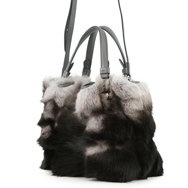 トッズ ハンドバッグ ミンクファー TOD'S 2wayショルダー 黒