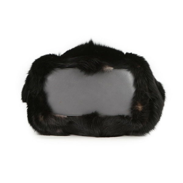 トッズ ハンドバッグ ミンクファー TOD'S 2wayショルダー 黒