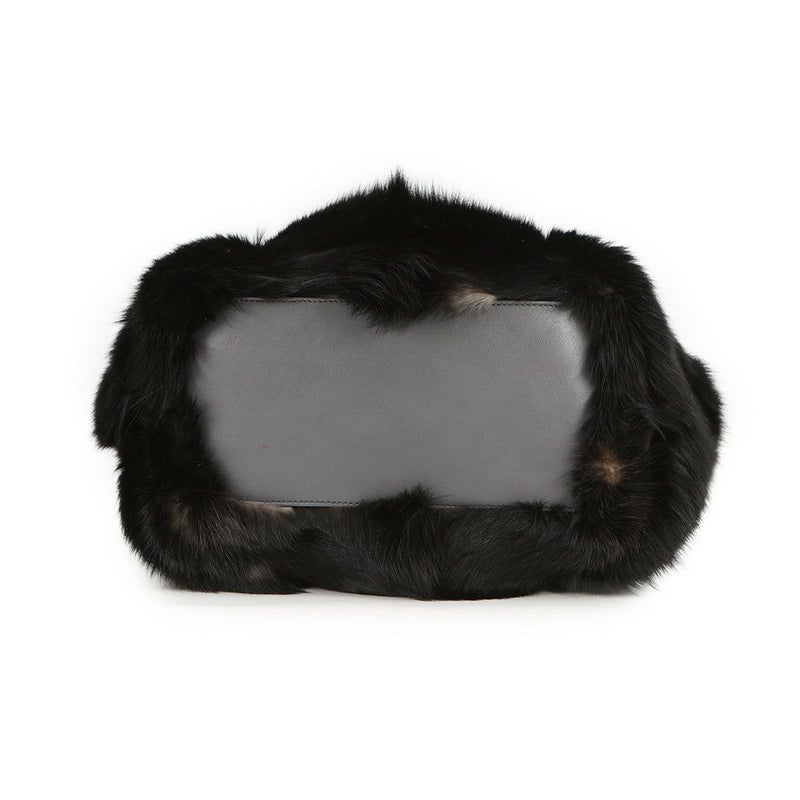 トッズ ハンドバッグ ミンクファー TOD'S 2wayショルダー 黒