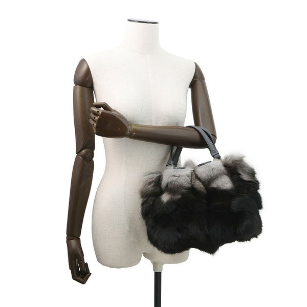 トッズ ハンドバッグ ミンクファー TOD'S 2wayショルダー 黒