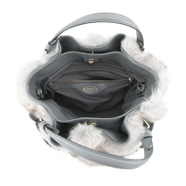 トッズ ハンドバッグ ミンクファー TOD'S 2wayショルダー 黒