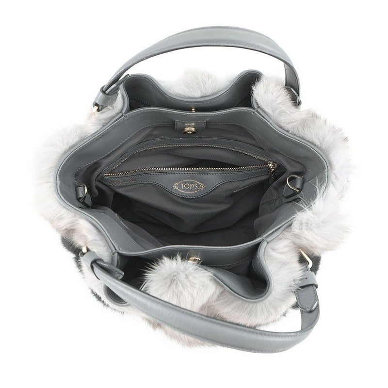 トッズ ハンドバッグ ミンクファー TOD'S 2wayショルダー 黒