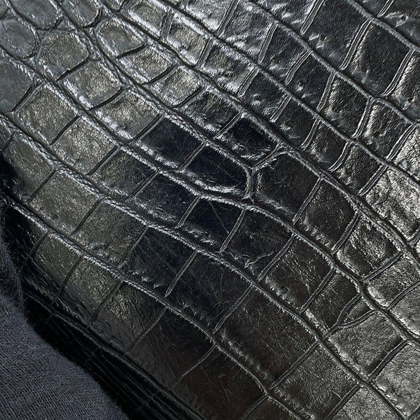 サンローランパリ チェーンウォレット クロコ型押しレザー 377829 SAINT LAURENT PARIS 財布 黒