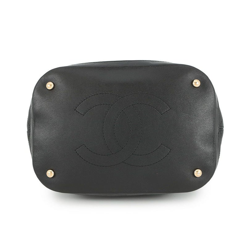 シャネル ハンドバッグ ココマーク マトラッセ レザー CHANEL 2way 黒