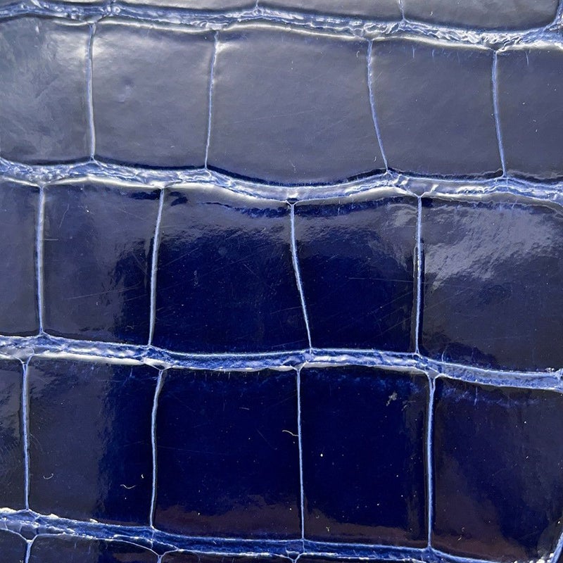 エルメス ハンドバッグ ケリー25 外縫い ブルーサフィール/シルバー金具 アリゲーターシャイン C刻印 2wayショルダー