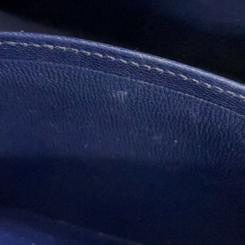 エルメス ハンドバッグ ケリー25 外縫い ブルーサフィール/シルバー金具 アリゲーターシャイン C刻印 2wayショルダー