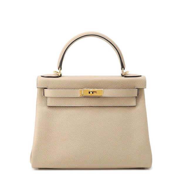 エルメス ハンドバッグ ケリー28 内縫い トレンチ/ゴールド金具 トゴ Z刻印 2wayショルダー