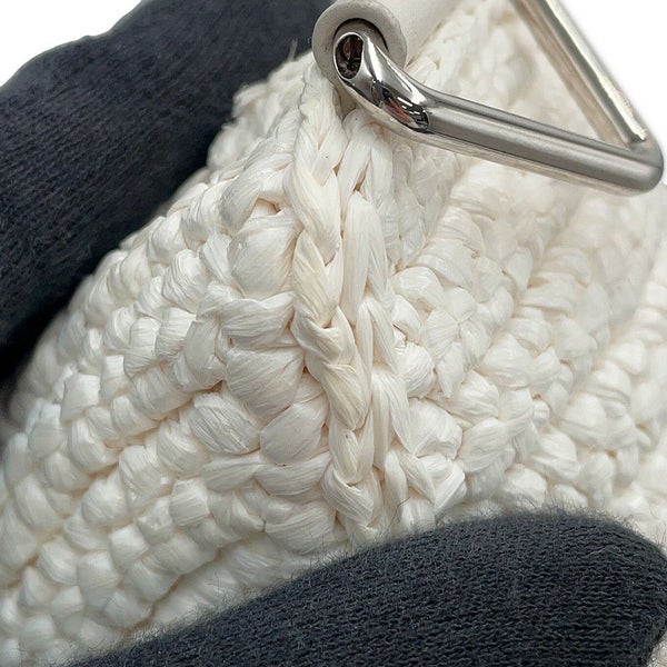 プラダ ショルダーバッグ トライアングル ラフィア 1BH190 PRADA 白