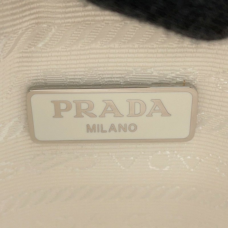 プラダ ショルダーバッグ トライアングル ラフィア 1BH190 PRADA 白