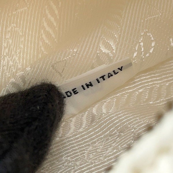 プラダ ショルダーバッグ トライアングル ラフィア 1BH190 PRADA 白