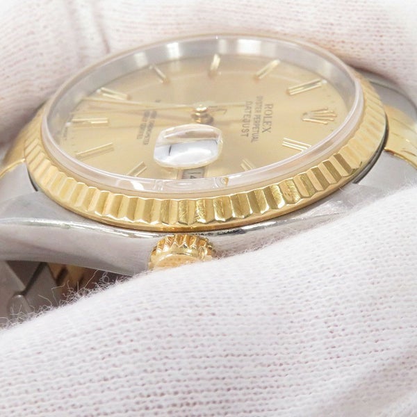 ロレックス デイトジャスト W番 SS/K18イエローゴールド 16233 ROLEX 腕時計 シャンパン文字盤