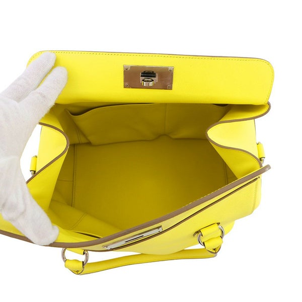 エルメス ハンドバッグ ツールボックス26 ライム/シルバー金具 スイフト □Q刻印 HERMES 2wayショルダー