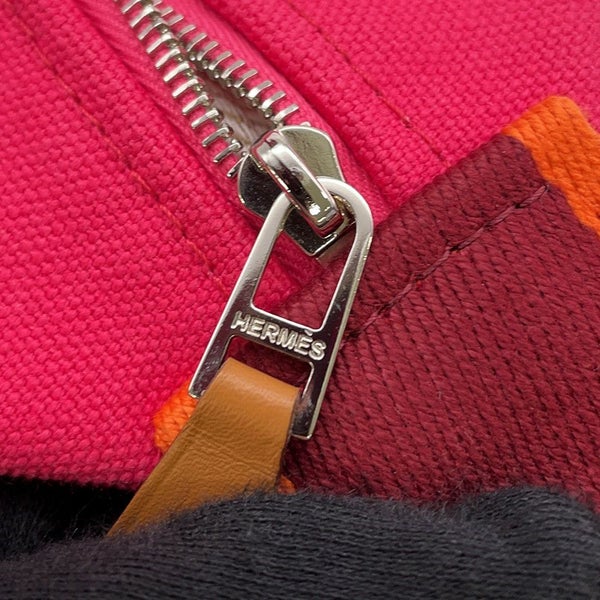 エルメス ポーチ ブリッド・ア・ブラックPM ハイビスカス/シルバー金具 キャンバス HERMES バッグ 小物入れ