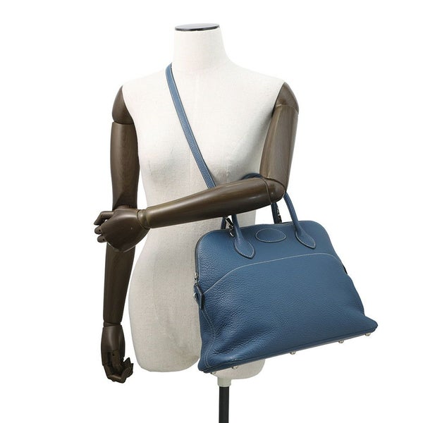 エルメス ハンドバッグ ボリード35 ブルータラサ/シルバー金具 トリヨンクレマンス □G刻印 2wayショルダー