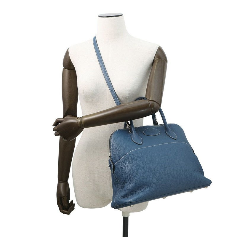 エルメス ハンドバッグ ボリード35 ブルータラサ/シルバー金具 トリヨンクレマンス □G刻印 2wayショルダー