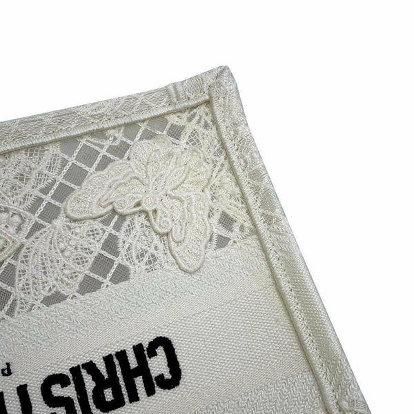 クリスチャン・ディオール ハンドバッグ ブックトート バタフライ刺繍 スモール Christian Dior 蝶々 白