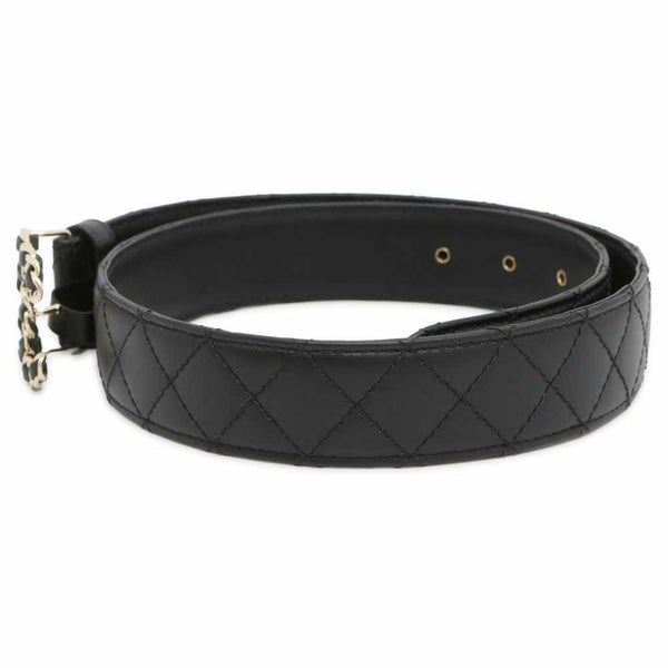 シャネル べルト マトラッセ ココマーク レディースサイズ75 CHANEL 黒