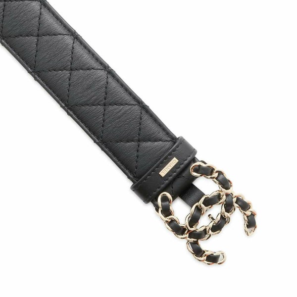 シャネル べルト マトラッセ ココマーク レディースサイズ75 CHANEL 黒